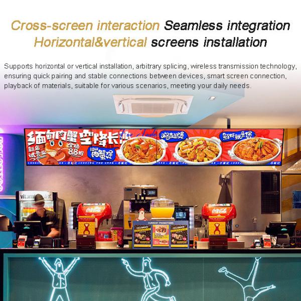 Android Media Player Hanging Advertising Screen Retail Digital Signage Double Side LCD Transparent Display