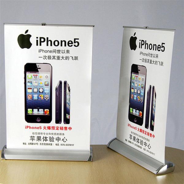 Buy Aluminium Portable Table Retractable A3 + A4 Mini Table Top Banner Stand Roll Up Display at wholesale prices