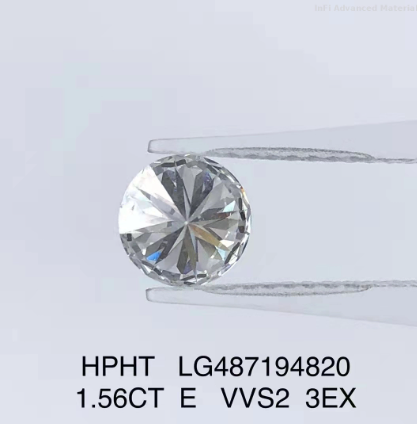 Round Brilliant 3EX Lab Grown Diamond Jewelry 1.56 Ct E Color VVS2 Diamond HPHT