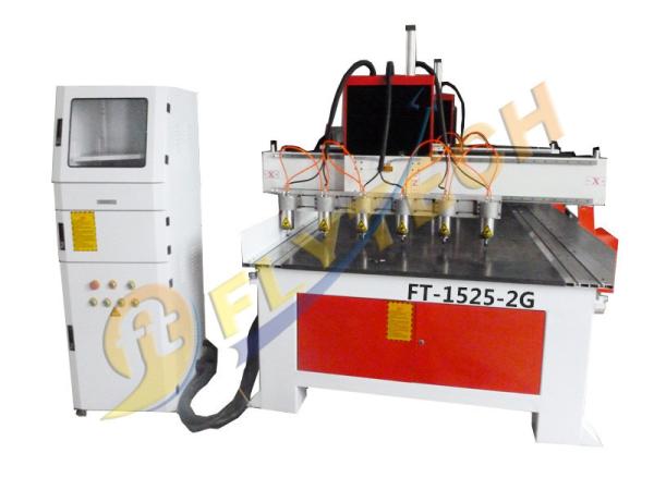 Buy Latest Double Gantry 1525 CNC Router Machine with  servo motors with 6 heads at wholesale prices
