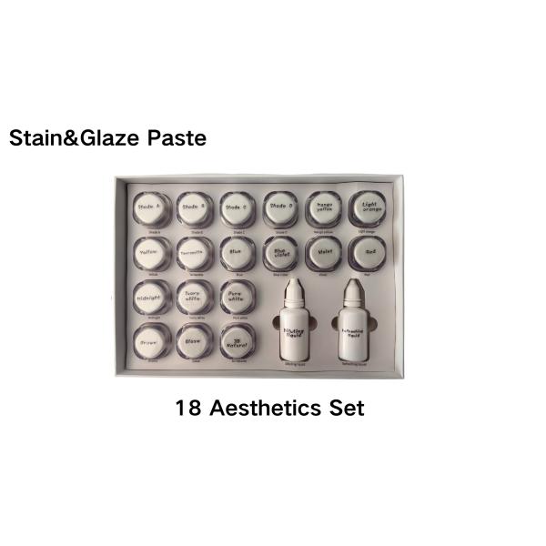 18 Color Stain Glaze Paste Kit For Teeth Perfect Coverage Customized Shade Selection