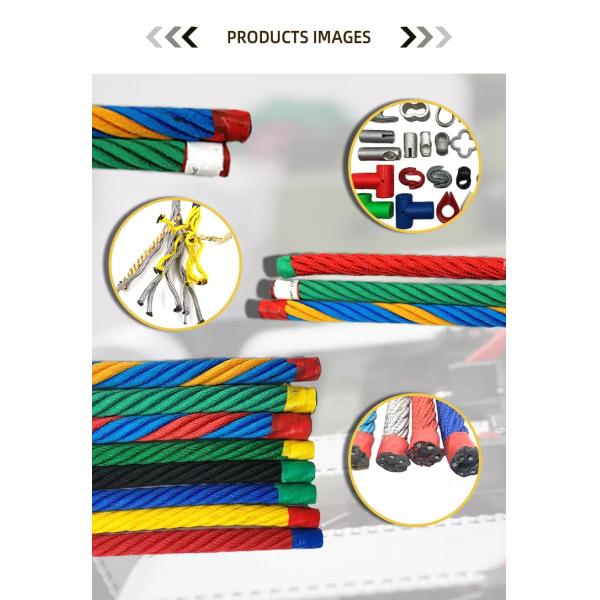 Combination Outdoor Playground Rope 16mm 6 Strand With Steel