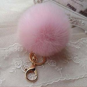 Quality Hot sale pom pom custom fur ball keychain for handbag bag decoration for sale