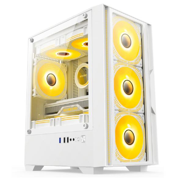 Compatible With M-ATX/ITX Motherboards Dual-mode Installation 5-fan Layout Panoramic Side Lighting Computer Case For Mid-range Gamers