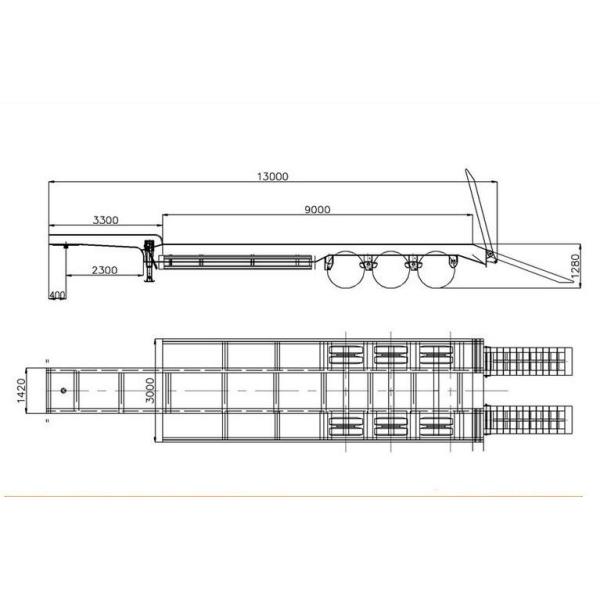 120 Tons Max Payload Drop Deck Lowboy Truck Trailers for Heavy Duty Transportation