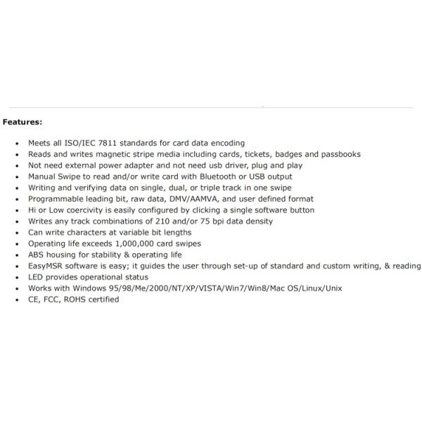 MSR605 Magnetic Stripe Card Reader Writer for Windows USB 3 Tracks and Software Suite