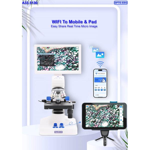 OPTO-EDU A33.5130 7" LCD Digital Microscope 55x-550x Magnification 8.0M CMOS