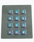 PS/2 or USB led backlit metal numeric keypad with protuberant keys RS232