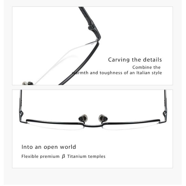 Optical Titanium Metal Glasses Flexible , Men Women Half Rim Glasses