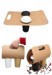 Simple design low cost portable Kraft cup holder take out hot drink carrier bag