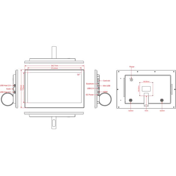 1920 * 1080 Resolution Full HD Touchscreen Monitor 55" With Android 4.4 Operating System