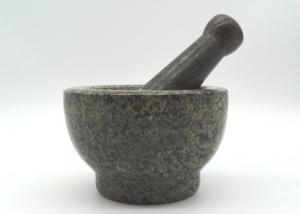 Quality Reliable Stone Mortar And Pestle Set 100% Solid Granite Round With Base for sale