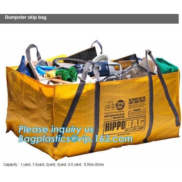Construction waste skip bag FIBC garbage dumpster PP bulk bag,skip bag skip hop bag skip hop diaper bag, bagplastics,pac