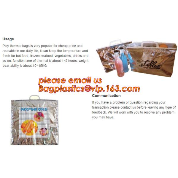 reflective Thermal Plastic handle portable aluminum epe foam Insulation bag cool bag,aluminum film lunch Thermal food pi