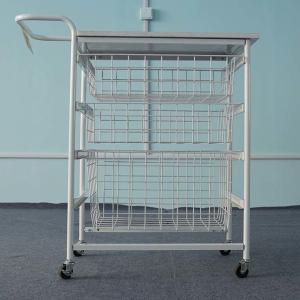 Multi Useness Custom Display Racks Logistics Tool Trolley With Wire Basket Drawer