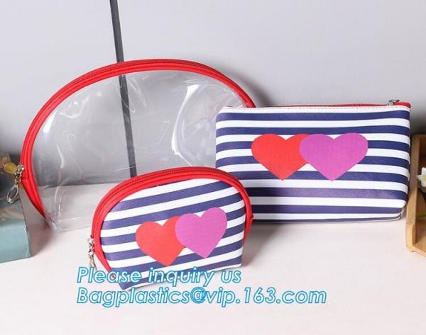 Girl Glitter PVC Fashion Cosmetic Bag, portable travel makeup bag cases bulk women handbag custom transparent clear pvc
