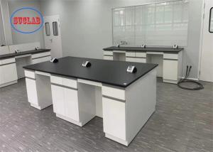 Steel  Chemistry Lab Bench Lab Workbench Hong Kong White With Multi Functional Socket And Adjustable Glass Shelf