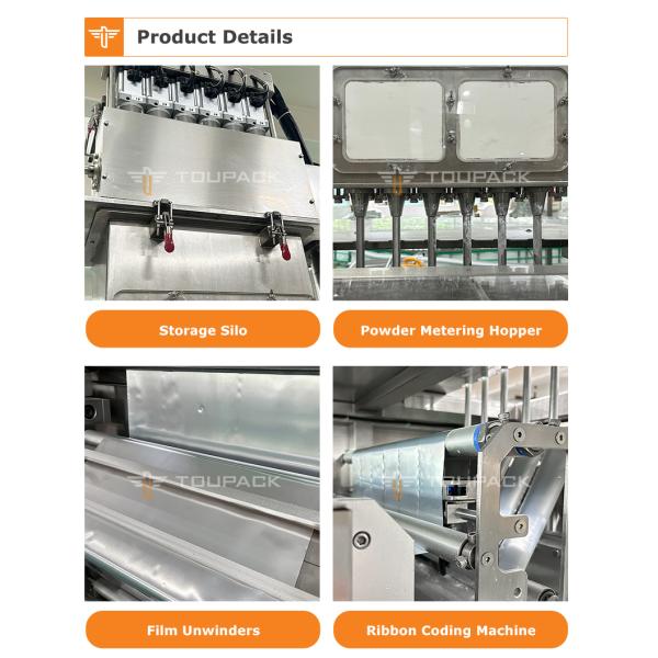 Automatic Multi Lane Powder Stick Pack Machine 2-16 Lanes 55bpm