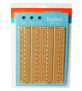 Quality Brown Electronics Breadboard Kit Prototyping With 4 Distribution Strips for sale