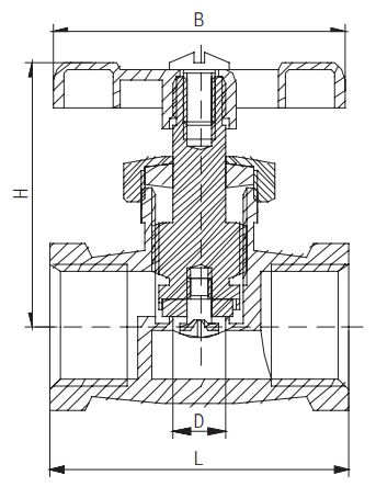 ISO228 Wheel Brass Stop Valve Hpb 57 Copper Water Valve