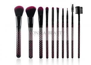 Quality Dual Tones Synthetic Hair Makeup Brush Set With Beautiful Dotted Handle for sale