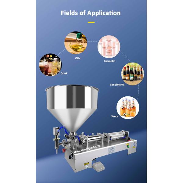 High-Viscosity Double Head Horizontal Semi-Auto Filling Machine with Funnel for Oil Beverage Medical Chemical 500ml Packaging