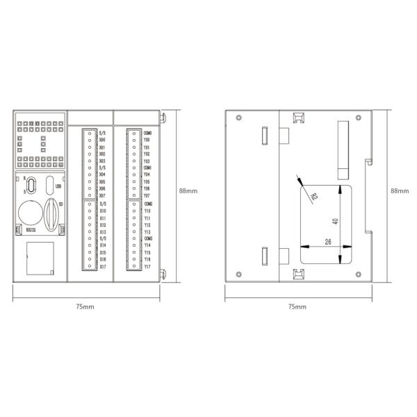 32k Steps 24VDC Plc Control Module 16DI 16DO Transistor Output Ethernet COM