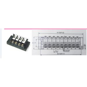 Wire Connector Hanroot Barrier Terminal Blocks T3020-2 Modular Pbt Material
