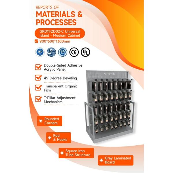 GDR11-ZD02-C Fashion Exhibition Display with Rods and Hooks and Adjustable Shelves for Retail Stores