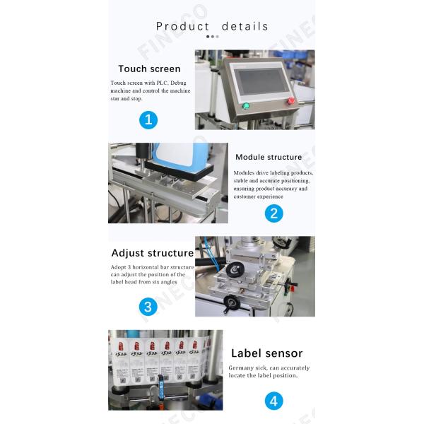 15mm Front and Back Side Bottle Labeling Machine for Case Packaging Requirements