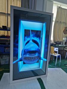 China 86/75inch Transparent LCD Display Box with Interactive Touch Showcase Hologram Boxes advertising display screen on sale