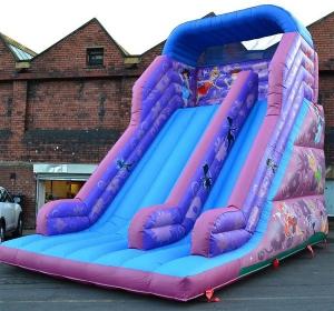 China 30ft Princess Inflatable Dry Slide , Faires Slide Purple Giant Bouncy Slide on sale