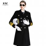 China Unisex Woolen Jacket Captain Long Woolen Coat Nizi British Navy Thickened Winter Clothes for sale
