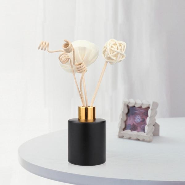 Round 30ml 50ml Diffuser Glass Bottle Black Reed Diffuser Bottle