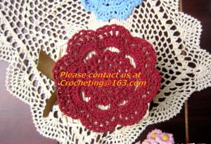 Quality Handmade crochet Pure manual processing wool woven mat cup mat, handmade cup mat for sale