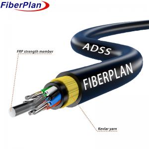 Quality Double Sheath Kevlar Yarn Reinforced ADSS Fiber Optic Cable for sale