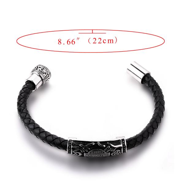 Man's Stainless Steel Clasp Braided Leather Bracelet Wholesale For Party