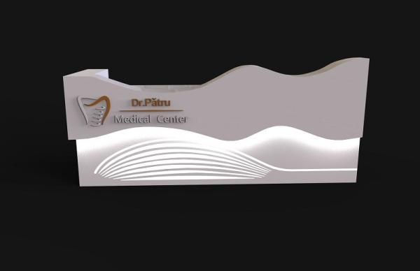 Buy Shaped Processing Solid Surface Reception Desk Eco Friendly White LED NFS at wholesale prices