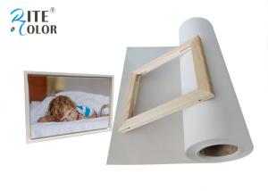 Quality White Inkjet Polyester Canvas Rolls , Polyester Inkjet Stretched Canvas Prints for sale