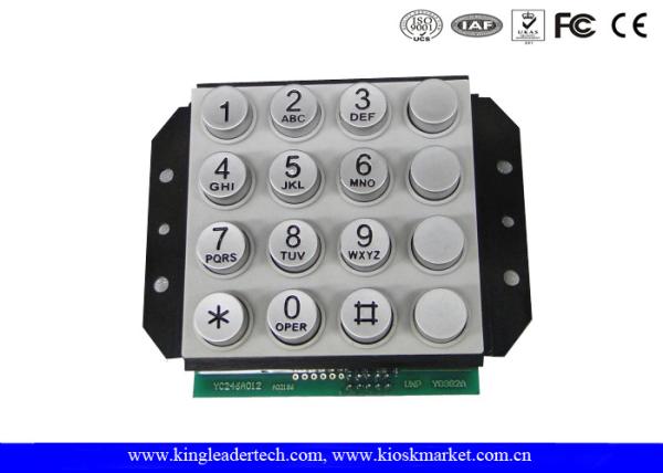 Rugged Vandal - Proof Numeric Keypad With 16 Keys , Ideal For Access Control