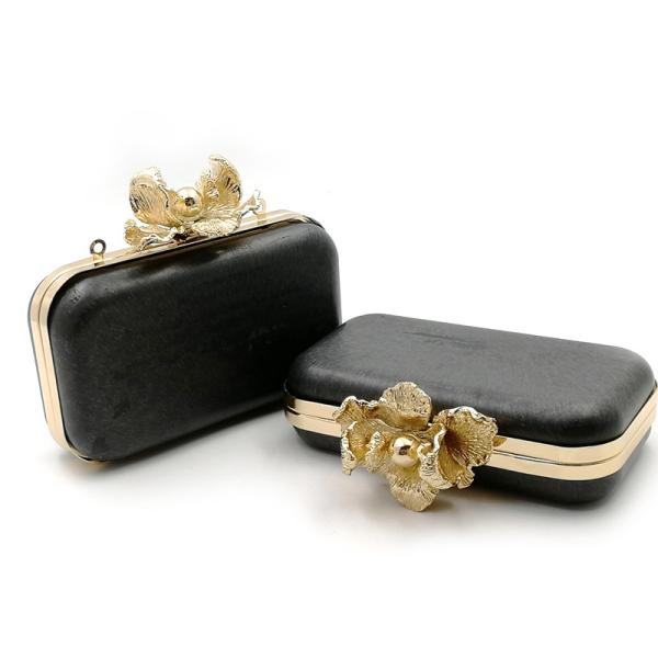Unique Flower Nob Light Gold Box Clutch Frame Iron Frame