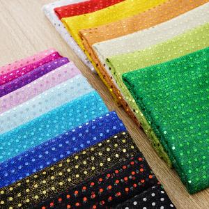 Quality 3mm Decoration Stage Dance Polyester Sequin Fabric For Performance Clothing for sale