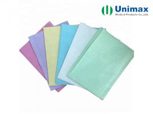 China Waterproof Laminated PE Tissue 2ply Disposable Dental Bibs on sale