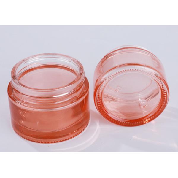 5ml 10ml 15ml 20ml 30ml 50ml 60ml 100ml Straight Round Rose Gold Lid Cosmetic Face Cream Jar Pink Glass Cream Jars with Spoon