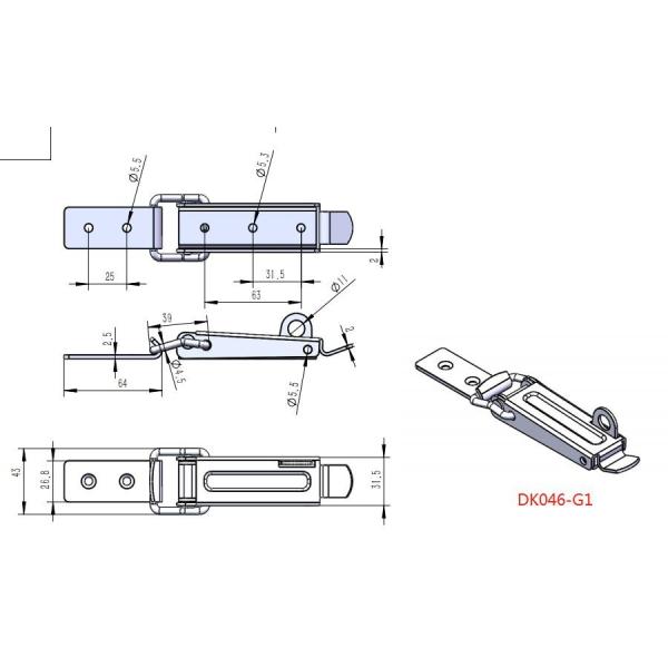 Galvanized Iron Heavy Duty Over Center Latches Erosion Proof With Safety Catch