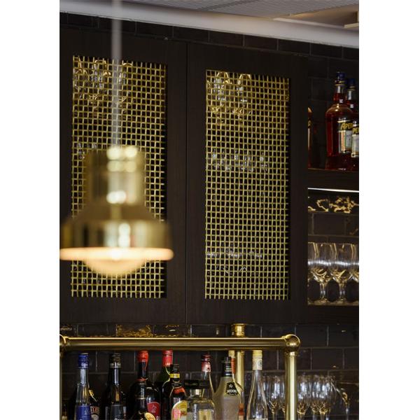 Custom Mild Steel Cabinet Mesh Inserts Gold Galvanized Surface