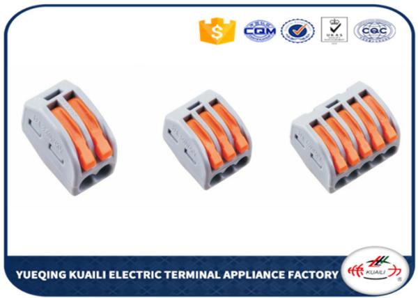 Buy Electrical Fast Push In Wire Terminal Block , Spring Wago Lever Connectors at wholesale prices