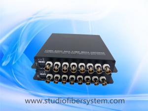 Quality 8CH analog video fiber transmitter and receiver with black aluminum case for cctv surveillance system for sale