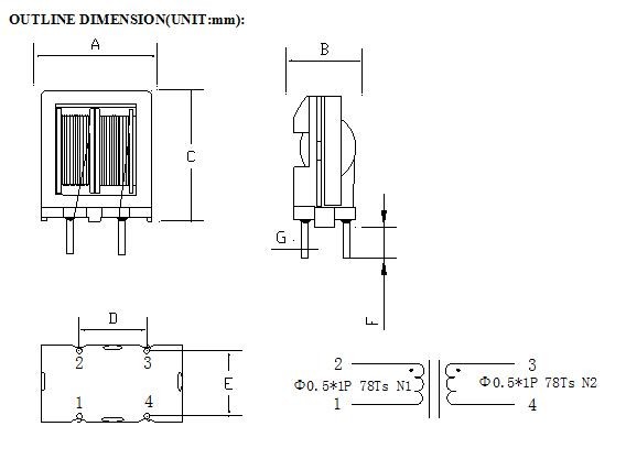 Two Winding Chip Power Inductor 15mH , ET24 MIN 0.5mm Common Mode Inductor