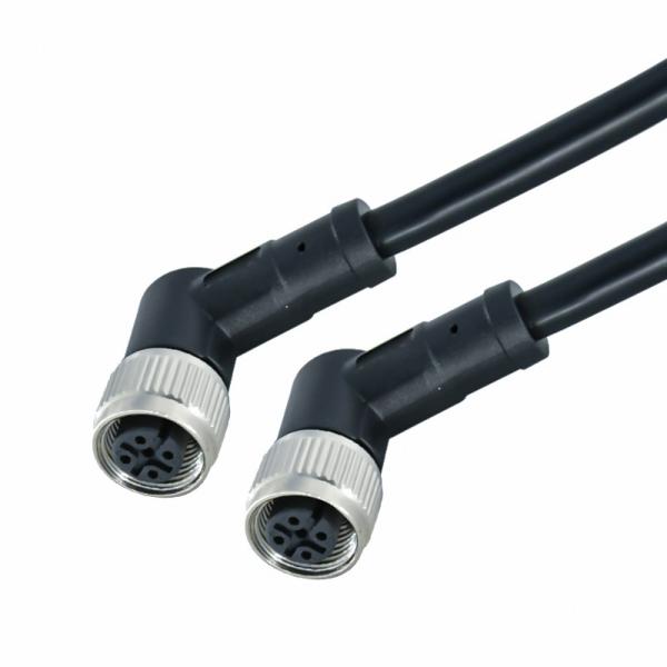 Rigoal M12 Waterproof Overmolded Cable Connectors 180 / 90 Degree Outdoor
